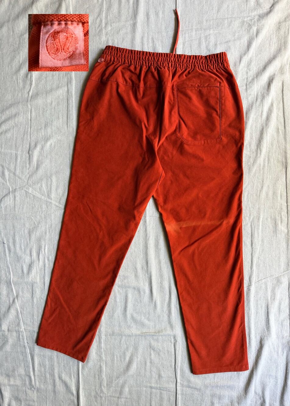 Lululemon Joggers Men's L Bowline Pant Utilitech Brick Orange Tapered Preppy